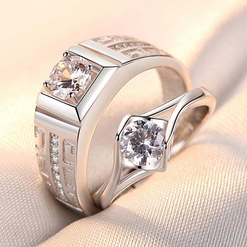 Cincin Couple Cincin Nikah Model Kingdom Bahan PERAK Anti Karat