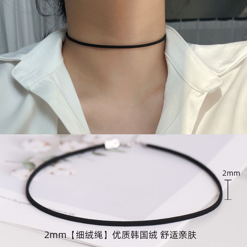 Kalung Choker Hitam Simple Korean Style