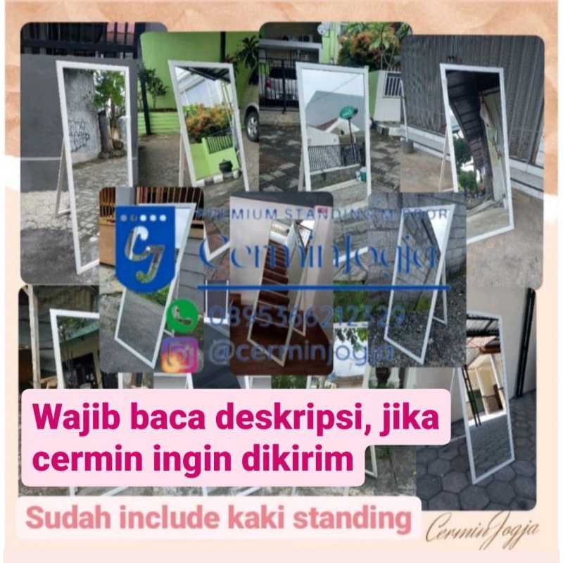 (SLEMAN & JOGJA KOTA) Standing Mirror / Cermin Berdiri / Cermin Fullbody / Vanity Mirror / Cermin Jo