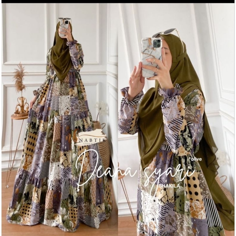 gamis wanita terbaru DEANA  SYARI original by nabtik