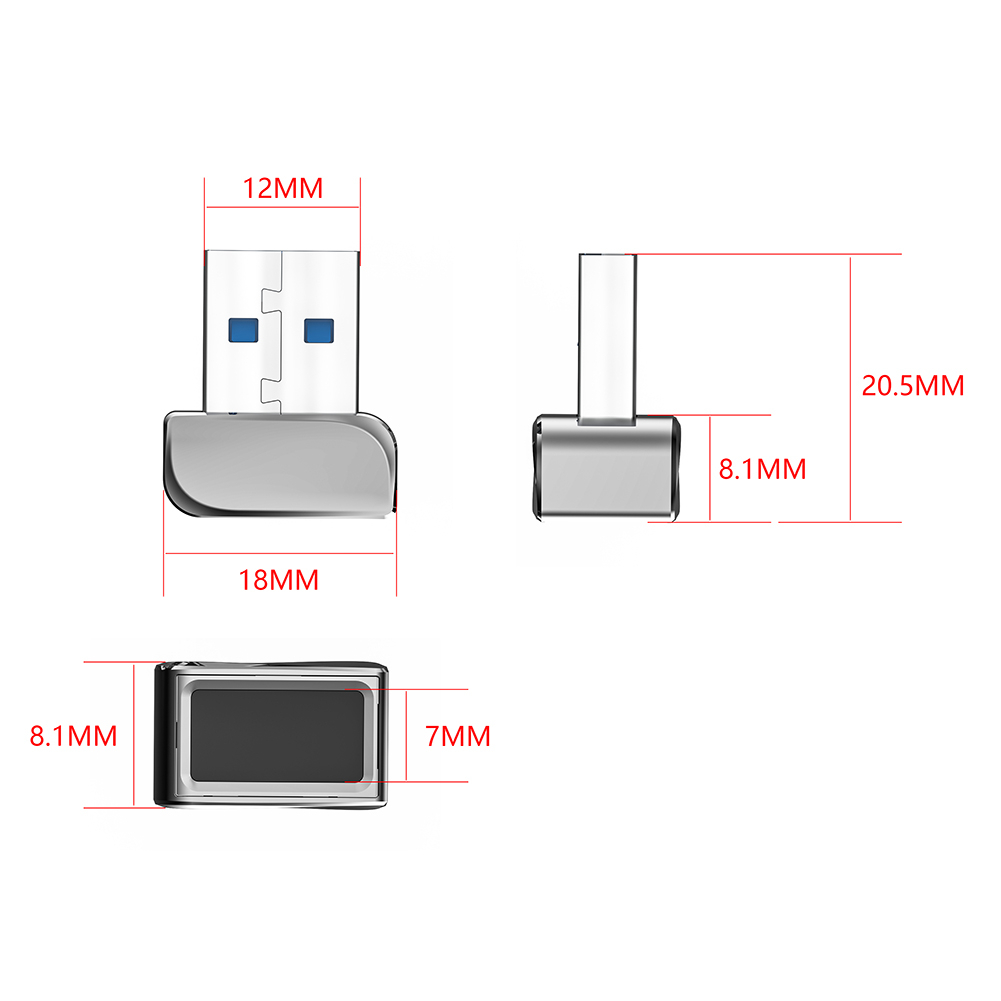 USB Fingerprint Reader for Windows Hello PC Notebook Lock Scanner