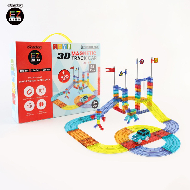 OKIEDOG EZLINK 3D MAGNETIC MARBLE RUN - MAINAN EDUKASI ANAK