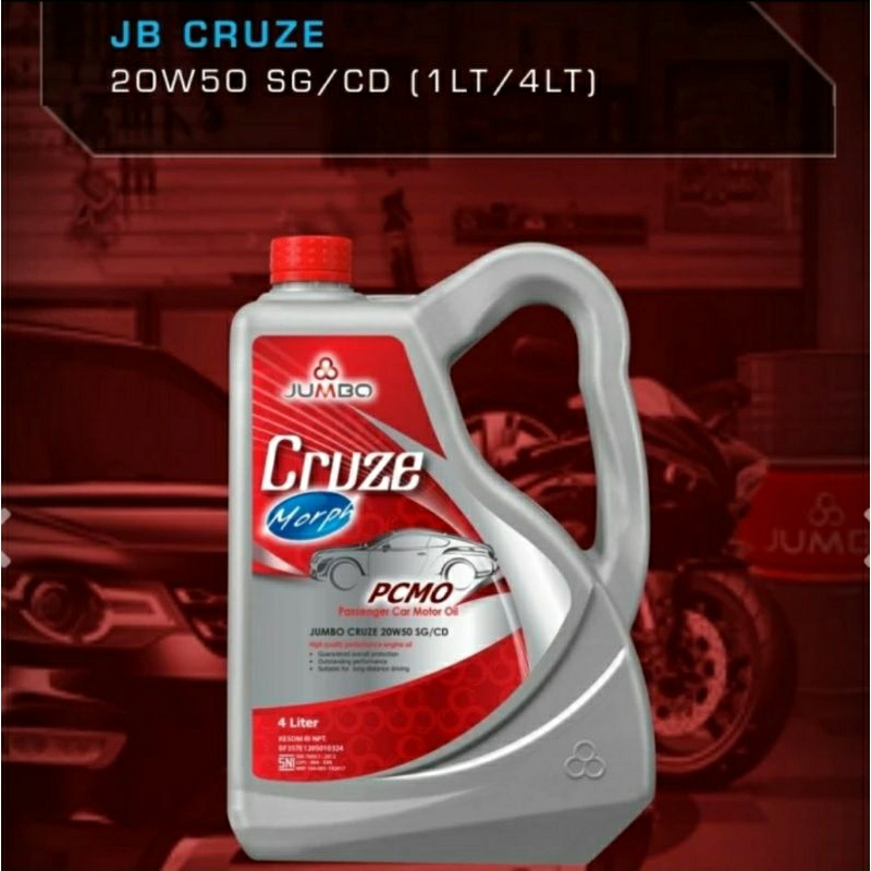 Oli Mesin JUMBO CRUZE PCMO 20W50 / 20W-50 / 20-W50 Api SG/CD (4L/4 L)
