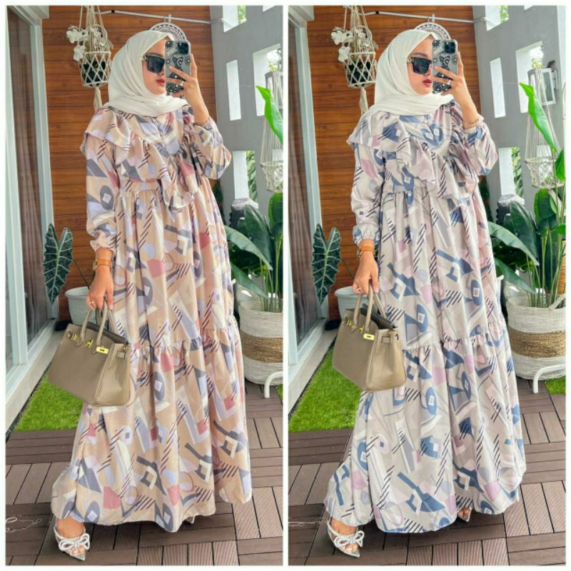 Ranti Maxy, GAMIS WANITA MUSLIM CANTIK MODIS FIT XL LD 104 BAHAN SHAKILA IMPORT ZIPPER BUSUI TERMURAH TERLARIS OOTD KEKINIAN