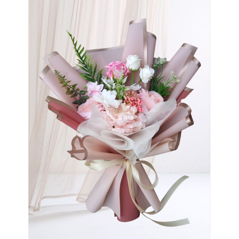 BOUQUET FLOWER KOREAN STYLE  ARTIFICIAL - BUKET BUNGA  BUNGA UCAPAN KADO PACAR KADO WISUDA PENGANTIN