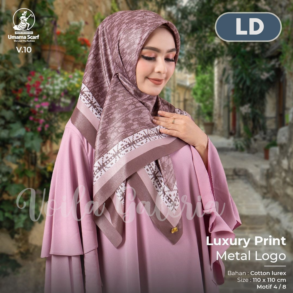 Hijab Voal Segi Empat Umama Motif Luxury Print - Jilbab Seragam Glitter Segi4 Kerudung