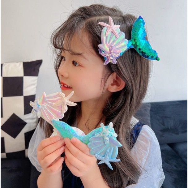 Jepit Anak Perempuan Korean Style Motif Ekor Duyung Starfish Kerang