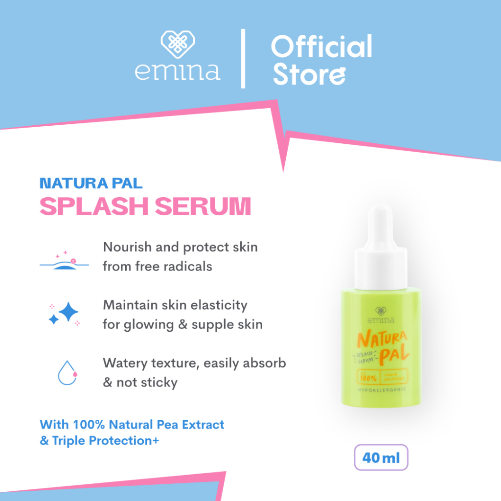 ✨ AKU MURAH ✨ Emina Natura Pal Splash Serum 40 mL | Serum Wajah untuk Kulit Sensitif [BPOM]