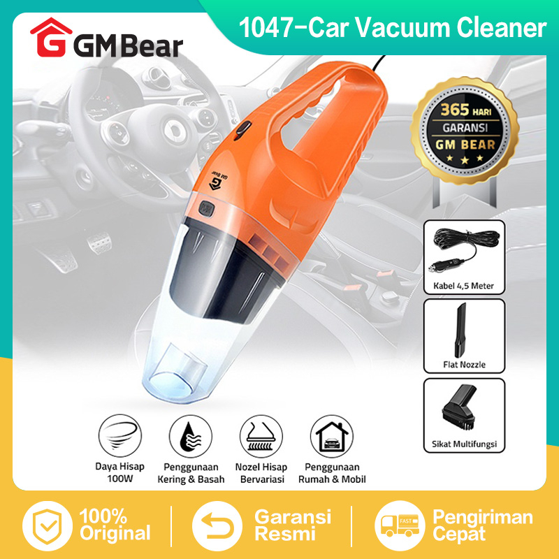 GM BEAR VACUME CLEANER LISTRIK ALAT PENYEDOT DEBU MOBIL COLOK LIGHTER 1047 /1074