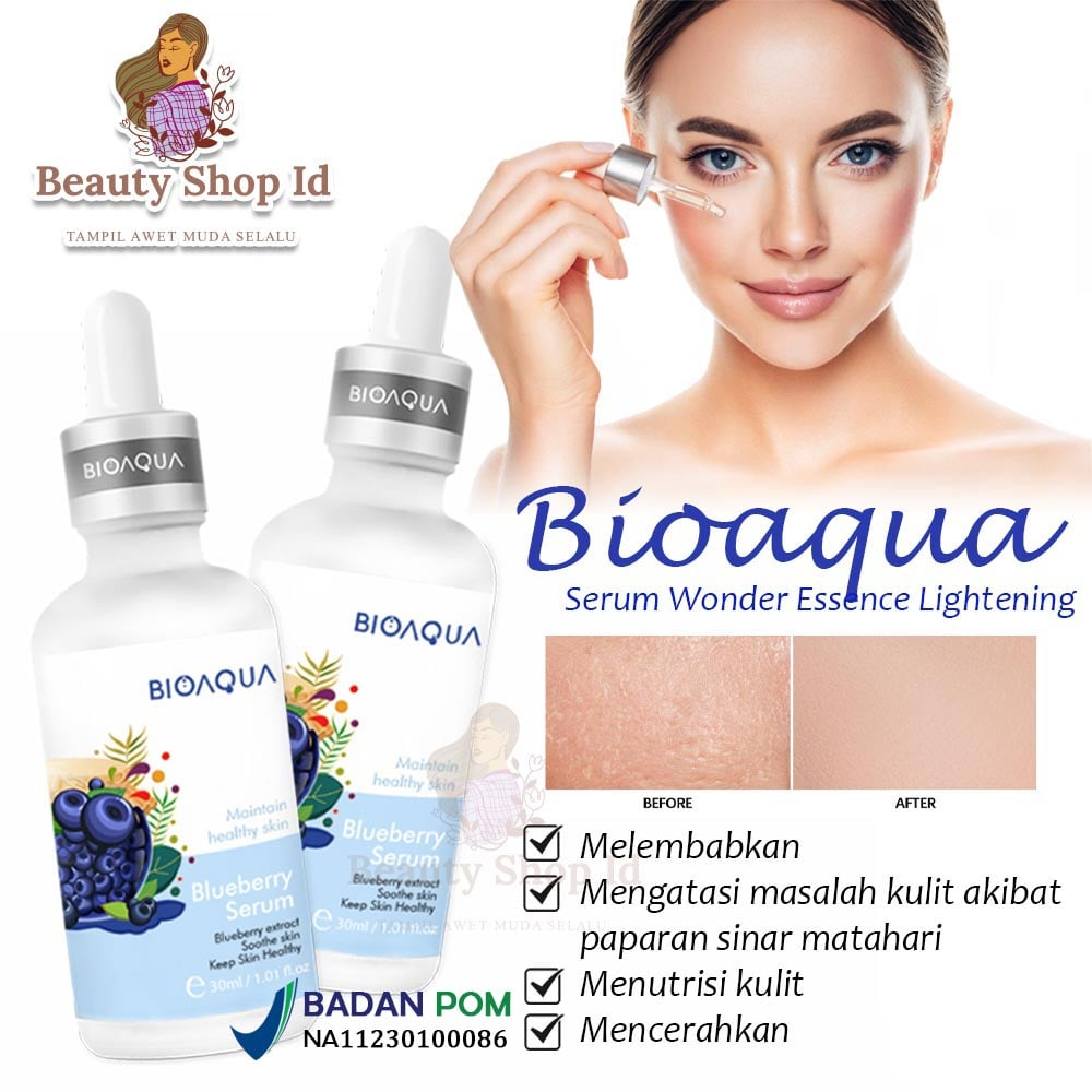 Beauty Jaya - Serum Bioaqua Wonder Blueberry Essence Lightening Mencerahkan Anti Penuaan BPOM