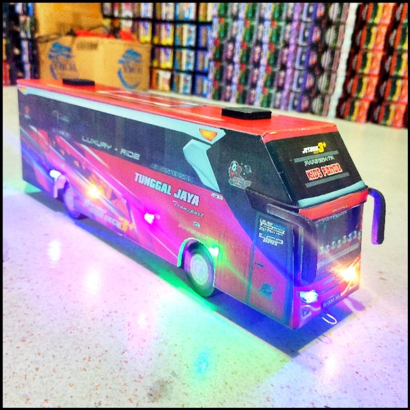 Miniatur Bus Telolet Basuri Tunggal Jaya Full Lampu