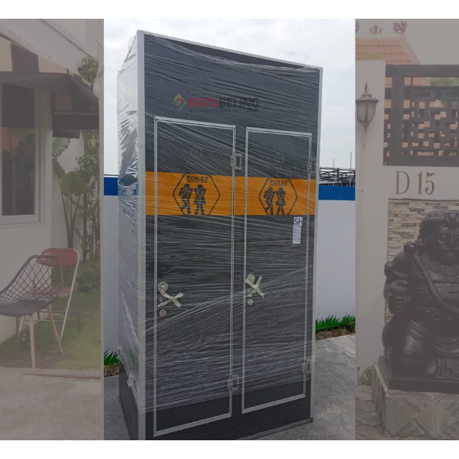 Portable Toilet Event Outdoor Umum Spesialist PVC Kamar Mandi Urinoir Grey