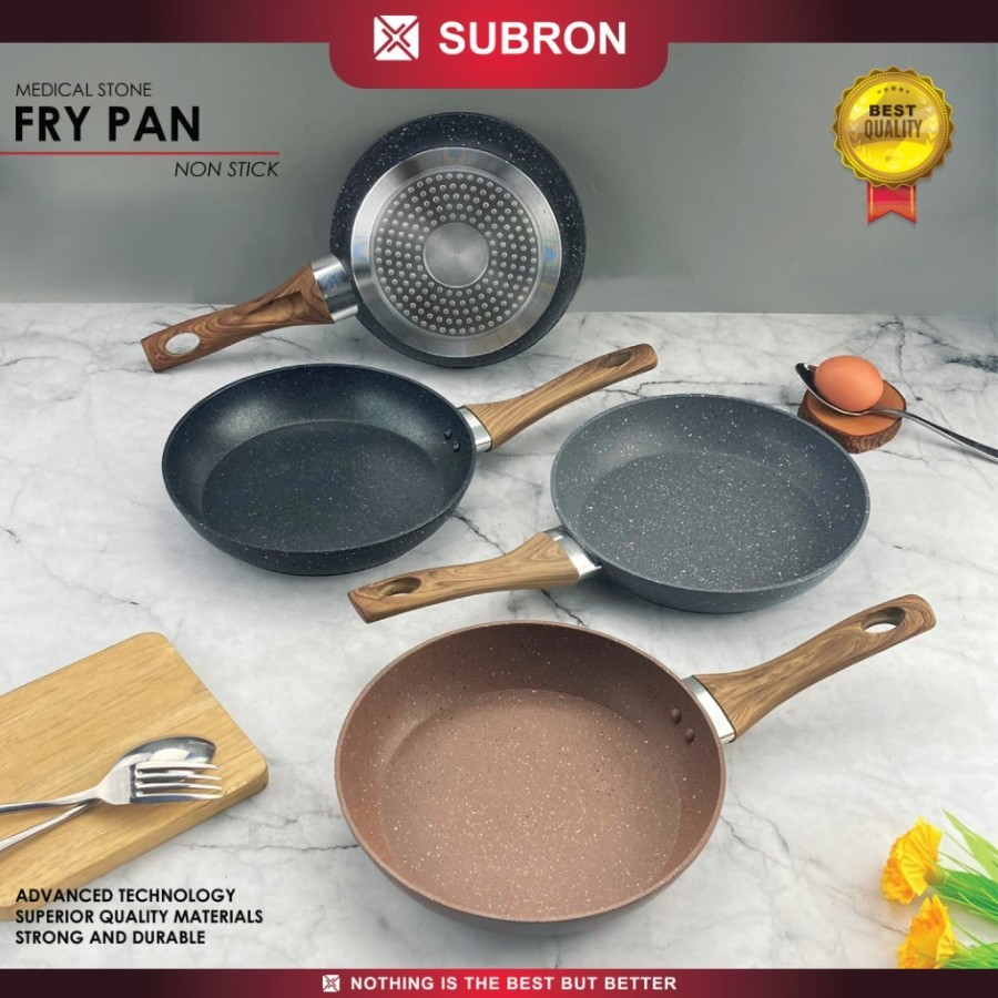 SUBRON FRYING PAN MEDICAL STONE Non-Stick Kompor Induksi Anti Lengket