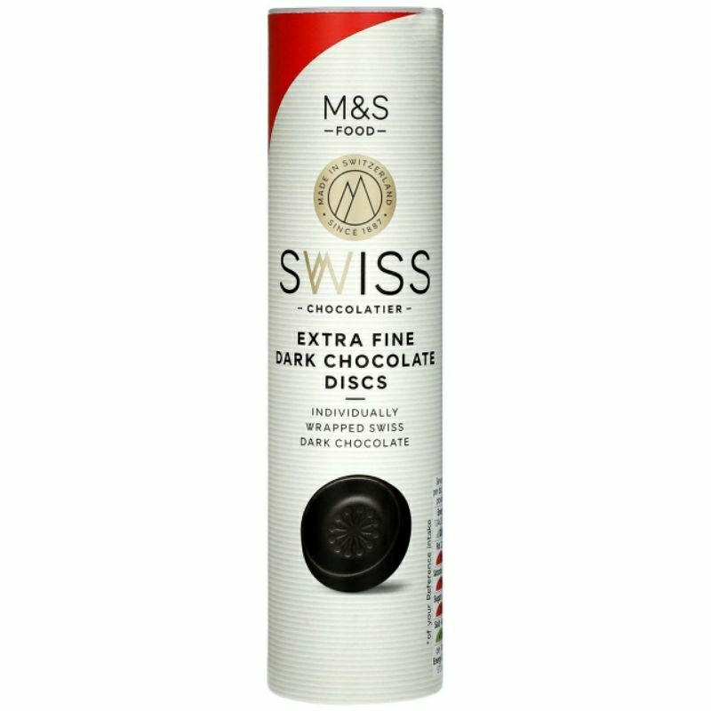 

MARKS & SPENCER Swiss Chocolatier Extra Fine Dark Chocolate Discs 115g