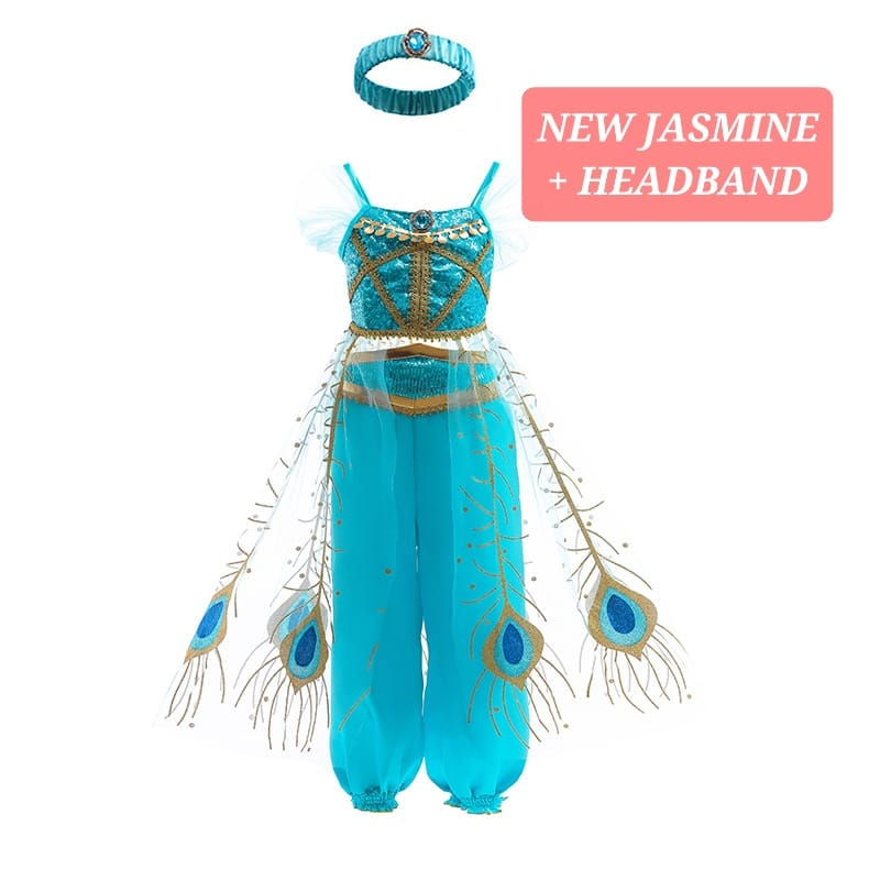 NEW JASMINE SET KOSTUM PRINCESS ALADIN ALLADIN PRINCESS ARABIAN KOSTUM ANAK PRINCES INDIA COSPLAY HALLOWEEN