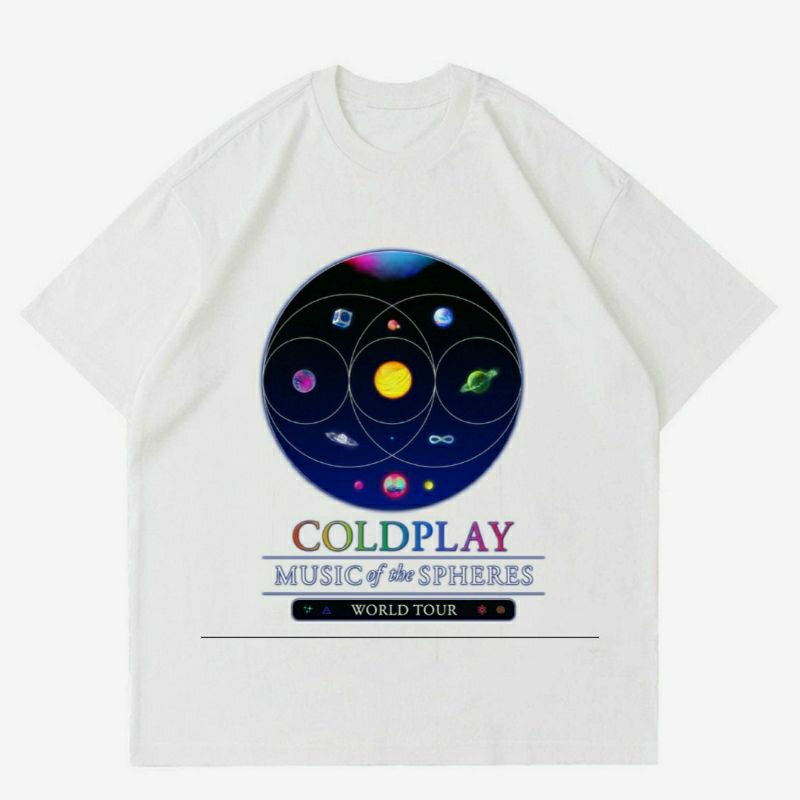 BAJU COLDPLAY "WORLD TOUR" | T-SHIRT COLDPLAY WORLD TOUR WHITE | KAOS COLDPLAY WORLD TOUR | BAJU KAO