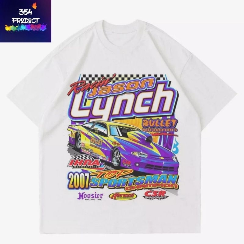 KAOS VINTAGE NASCAR RUMBLE WHITE | T-SHIRT RACING CAR | KAOS LYNCH