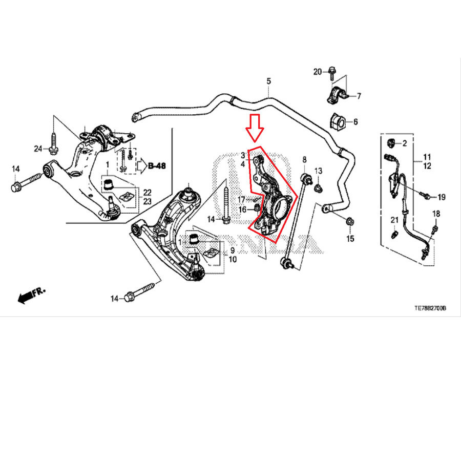 Knuckle knukle kenakel Arm Roda depan Honda Mobilio Original