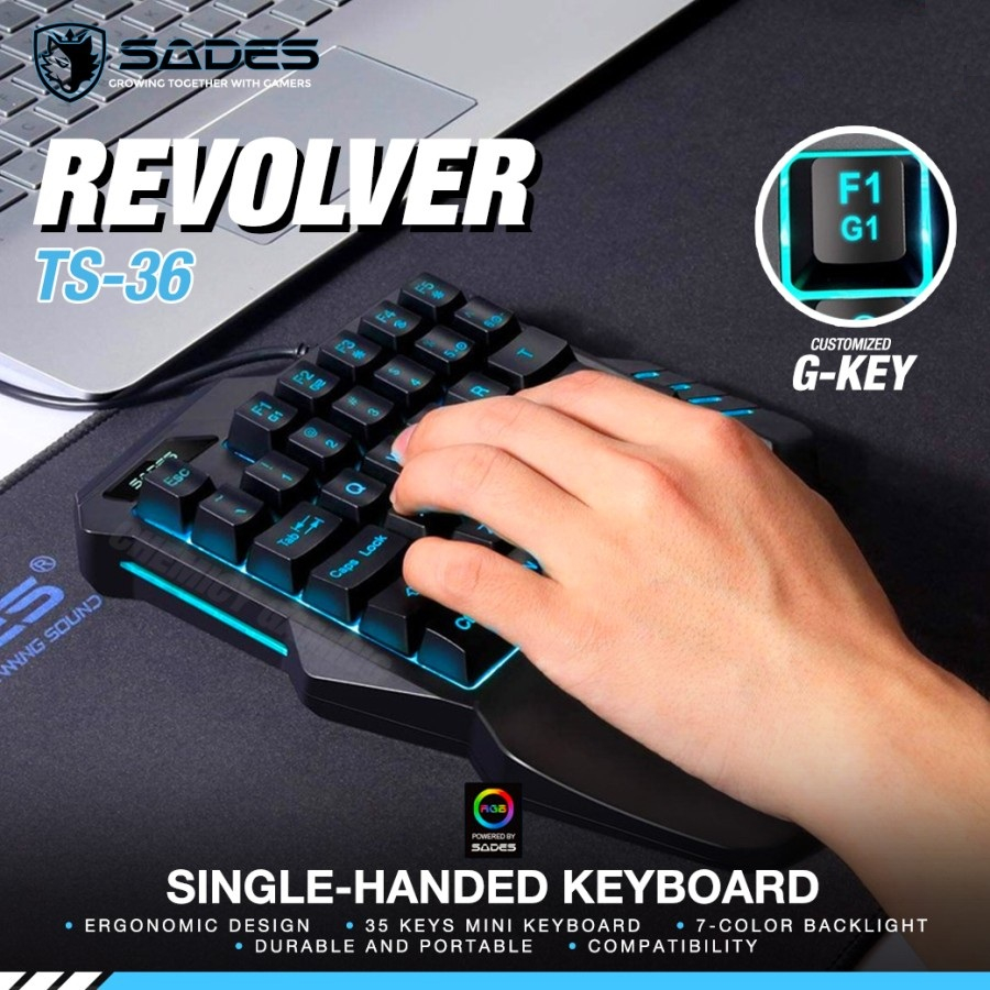 Sades Single Handed Gaming Keyboard TS-36