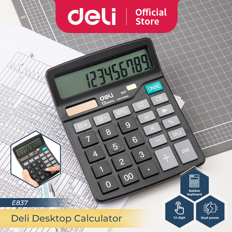 

Deli Dekstop Calculator / Kalkulator Meja Dual Power 12 Digit W39231 W837 W868