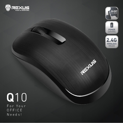 Rexus Mouse Wireless Office Q10 3D Silent Click 1200DPI