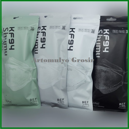 MASKER BASIC KF94 KF 94 PUTIH HITAM ABU PER PACK 10 PCS ORIGINAL / MOUSON / CAREION / ORLEE / SHUMU / FILTCARE / KOREA