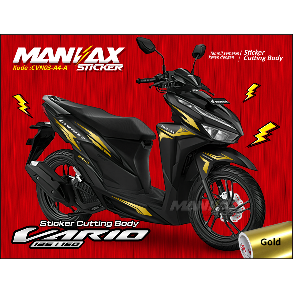 [READY]Cutting Sticker Honda Vario 125-150 New - Sticker Vario Gold - Sticker Cutting Vario New Gold