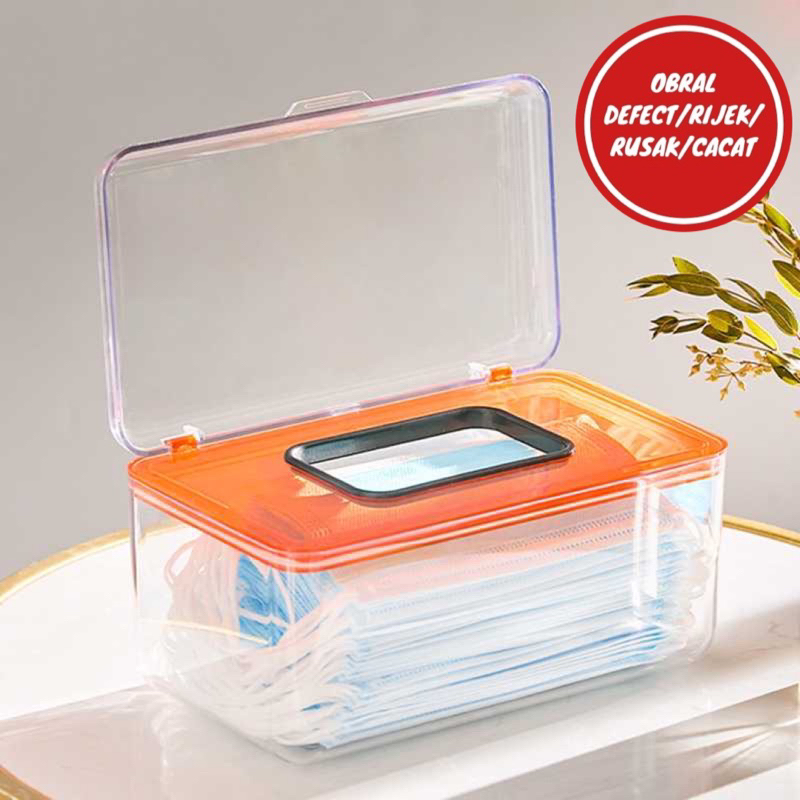 [OBRAL RIJEK] Kotak Tisu Tempat Masker Organizer Box with Lid and Spring Holder - TB23