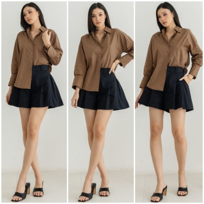 ♡ PREMIUM ♡ ORIGINAL ! SHAYNNE BIG SIZE COLLAR BUTTON LONG SLEEVE SHIRT ( BUSUI &amp; HIJAB FRIENDLY )