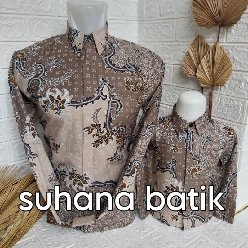 Batik Couple ayah dan anak cream
