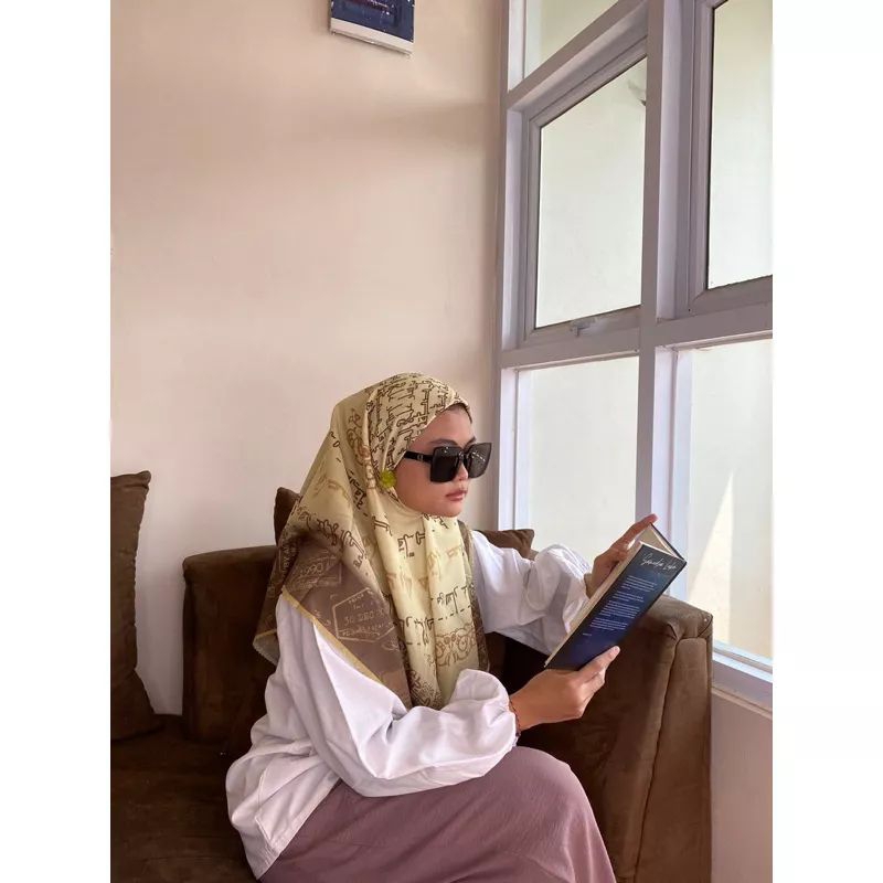 jilbab voal motif Arab cantik/ voal motif Arab terbaru/ jilbab santri/ jilbab santri kekinian