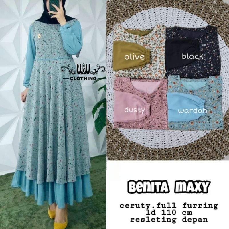 DRESS GAMIS TERBARU LD 110 CERUTY BENITA MAXY W&amp;W