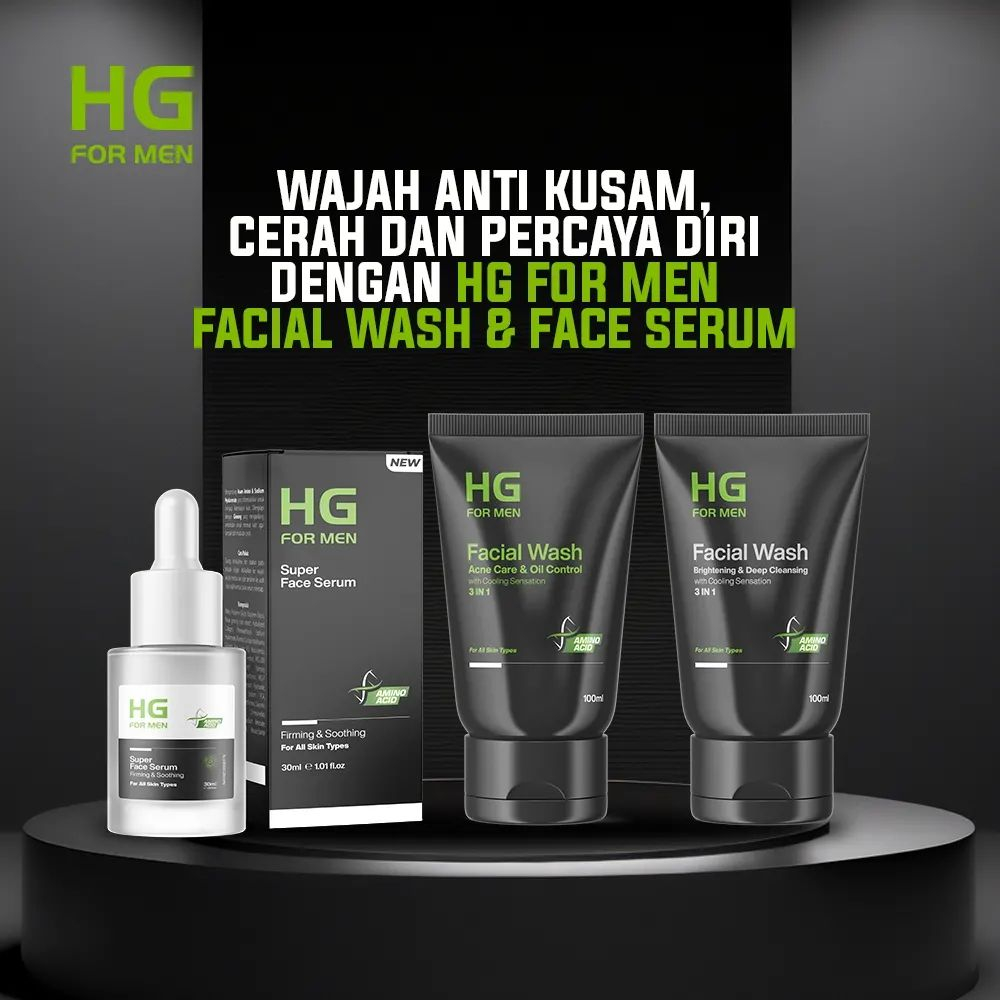 HG FOR MEN Perawatan Pria Shampo / Hair Tonic / Face Serum / Facial Foam