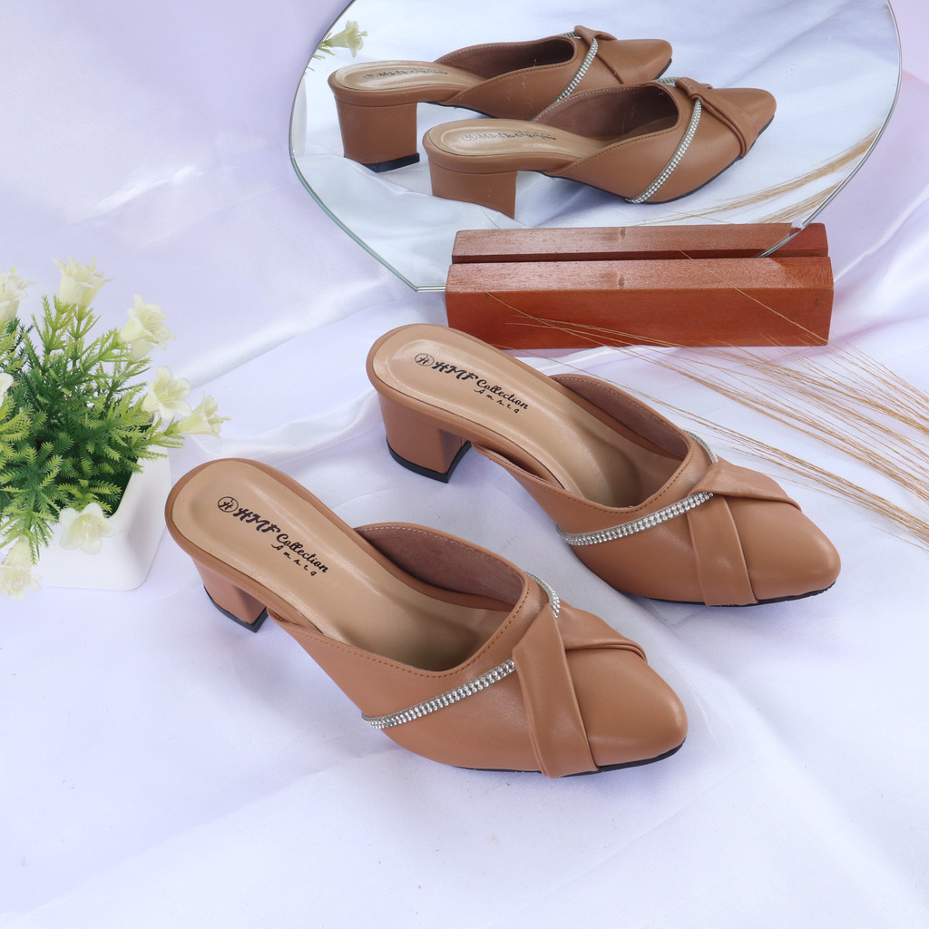 HMF Ujlik Heels Mules Wanita BC08