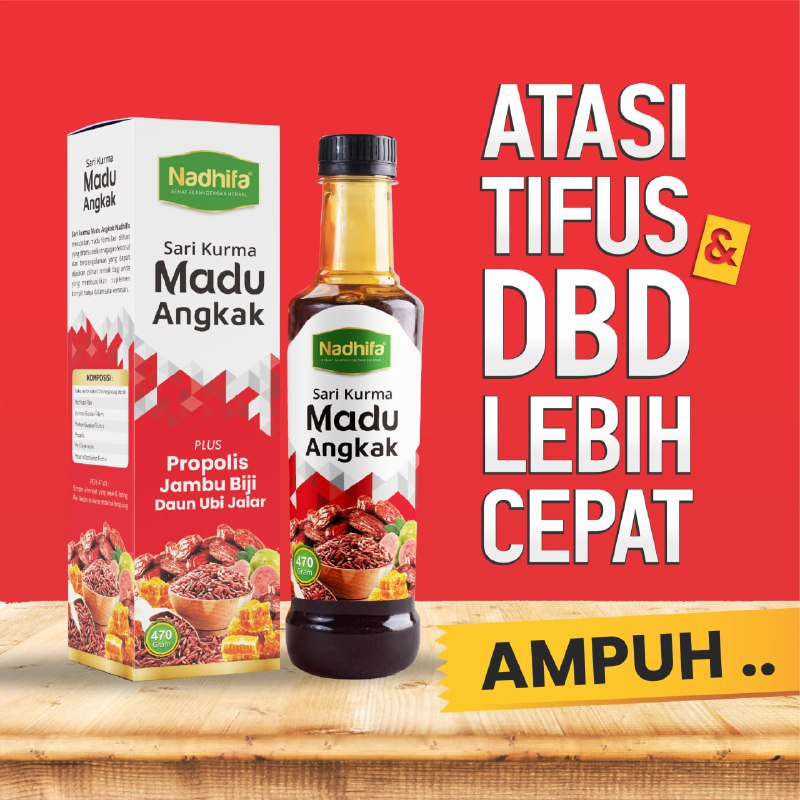 Nadhifa Madu Sari Kurma Angkak Plus Jambu Biji, Propolis Daun Ubi Jalar