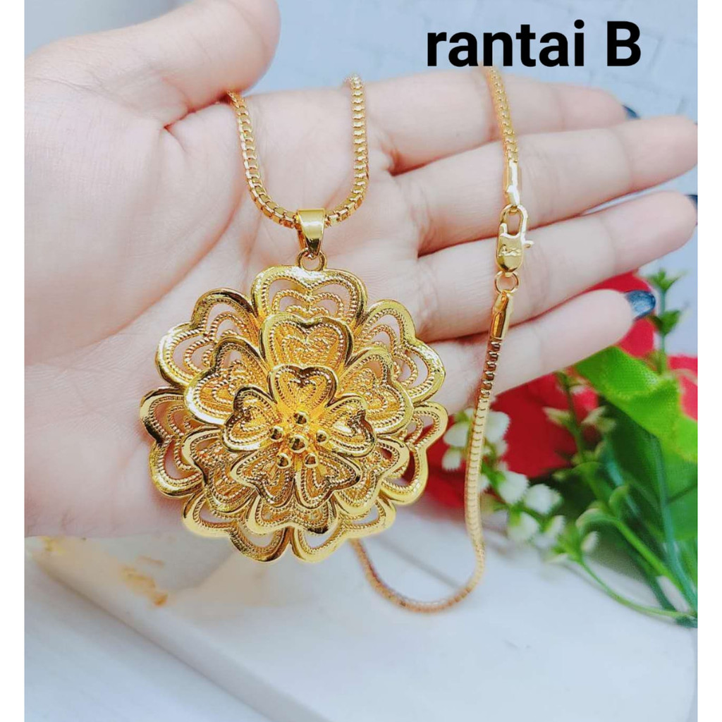 Kalung Cantik Lapis Emas Perhiasan Fashion AB AC