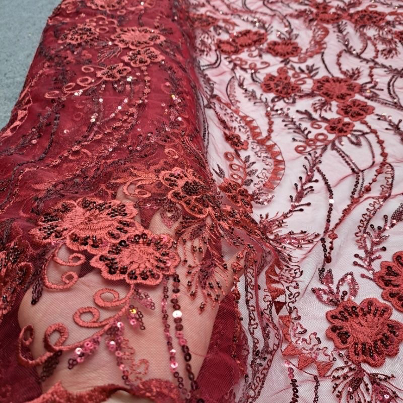 kain bahan tulle payet full 3D kebaya