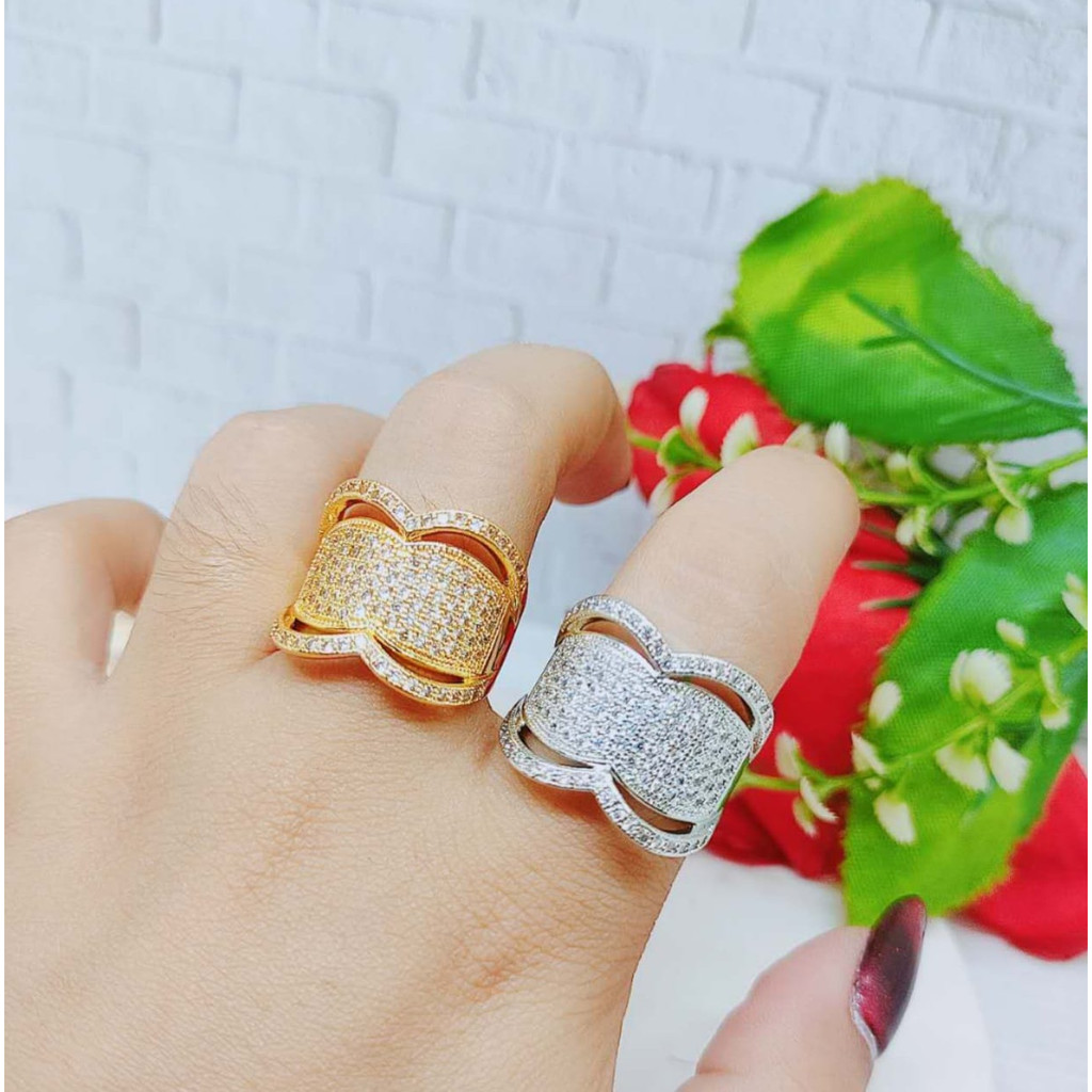 Cincin Xuping Mata Full Lapis Emas Perhiasan Fashion R087