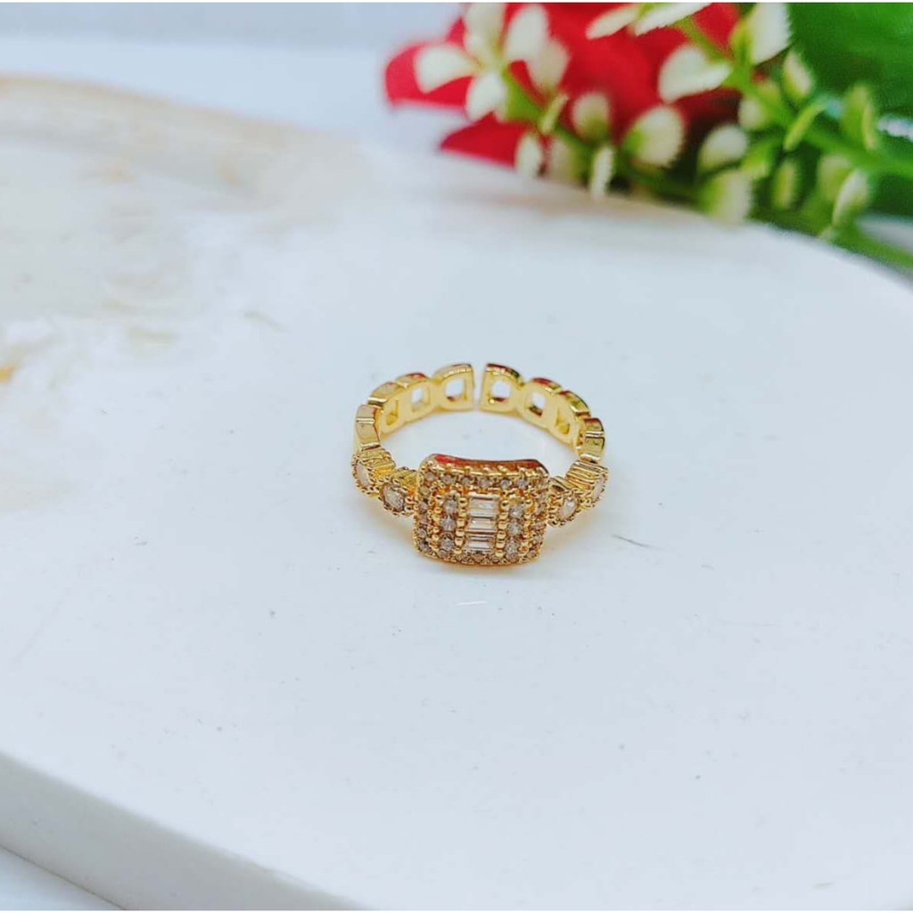 Cincin Xuping Full Mata Lapis Emas Perhiasan Fashion R088