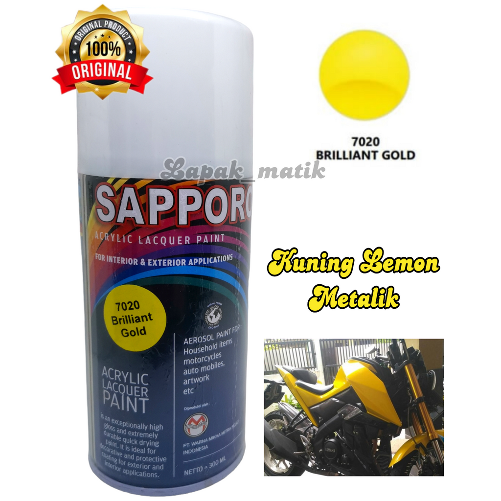 Pilok Sapporo KUNING METALIK BRILIAN BRILLIANT GOLD 7020 300ml