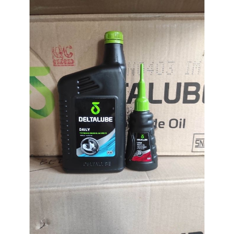 paket oli deltalube sccoter matic sae 10-30 + oli gear 120 ml ( 0.8 lt - 1 lt ) daily 757 premium engine oil 100% original