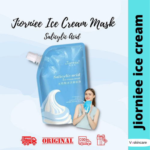Original Jiorniee Ice Cream Mask Salicylic Acid Penghilang Komedo / Jerawat / Bruntusan Isi 300 ML