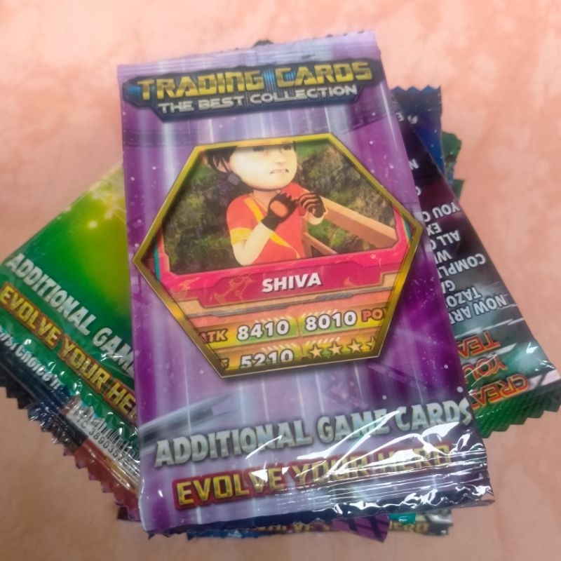12 Sachet Mainan Kartu Foil SHIVA Trading Card Game Collection Grosir