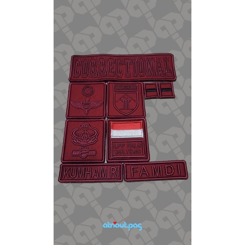 Badge Timbul Tactical Merah Maroon Kemenkumham