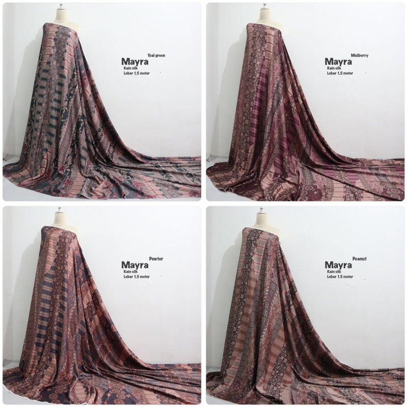 Bahan Kain Silk Mayra / bahan gamis seragam / kain meteran murah