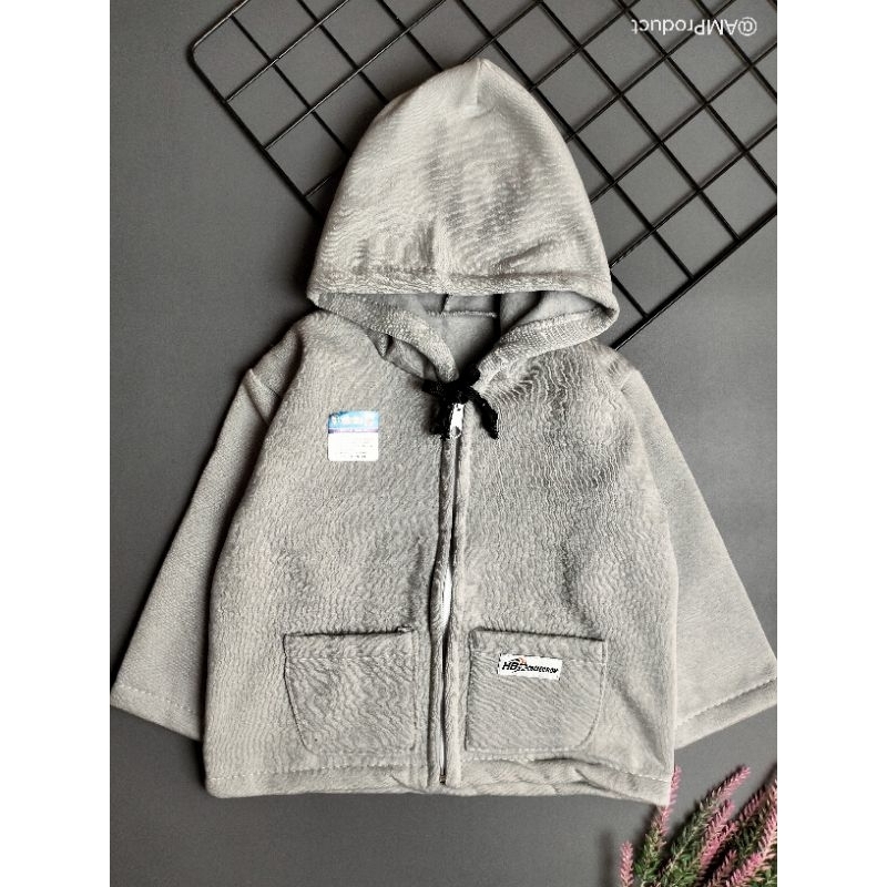 jacket sweater mantel bayi fleece model tali saku 6-24 bulan