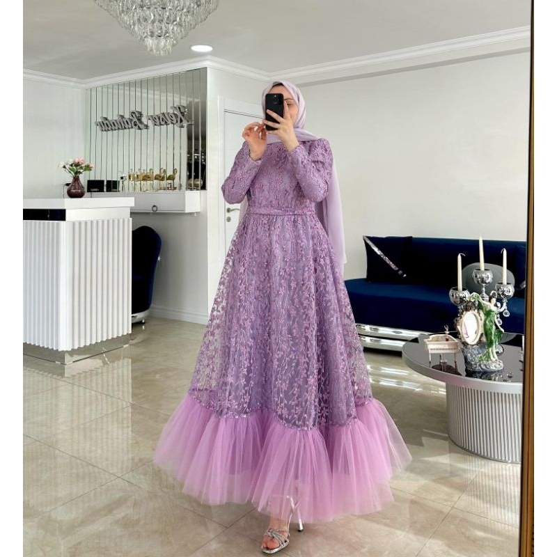 Dress tile bordir premium / brokat bordir