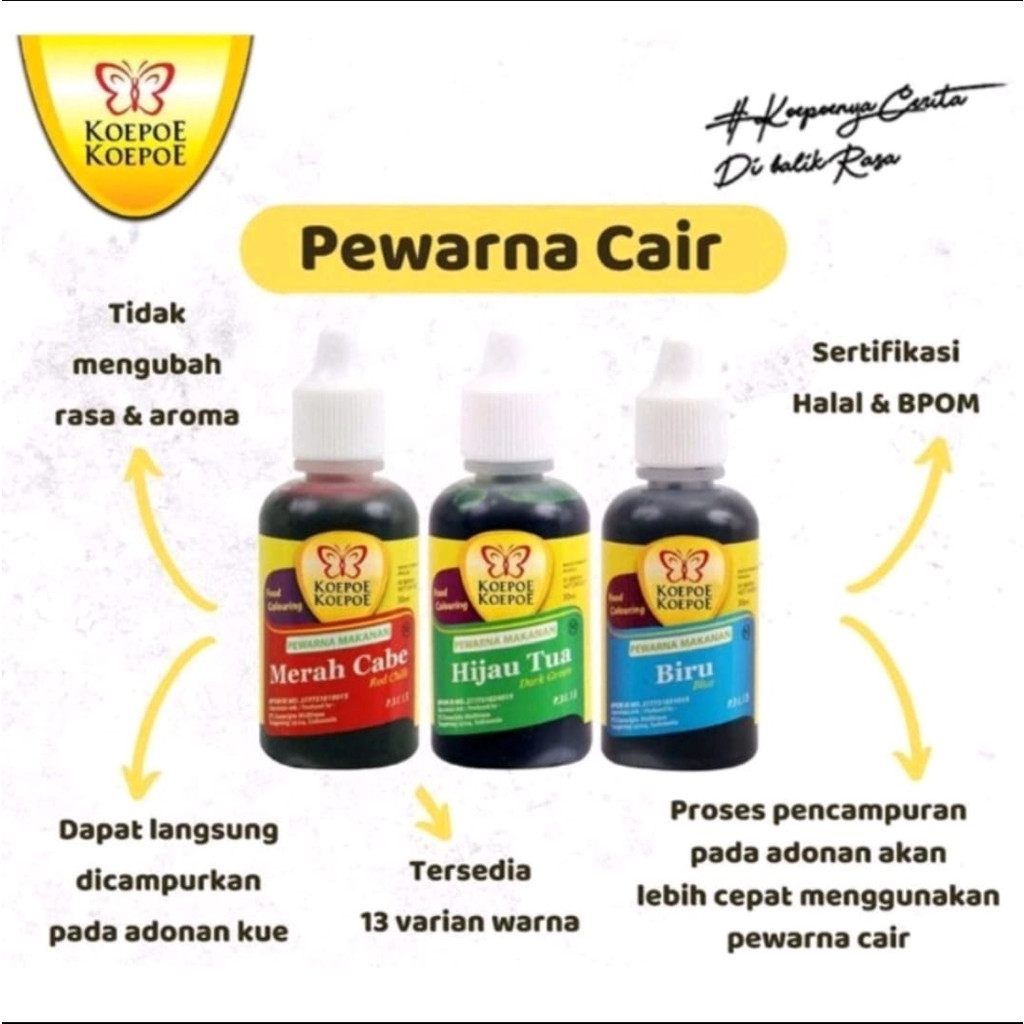 

Pewarna kue cap koepoe koepoe 30ml