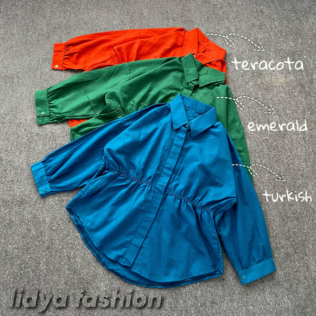 Alya Shirt Linen | Kemeja Wanita Kerut | Atasan Wanita Oversize Terbaru