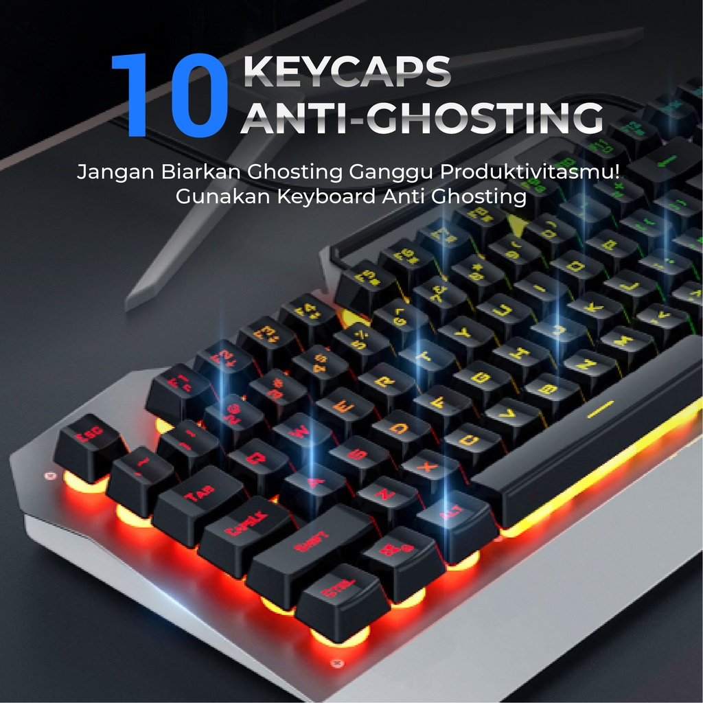 Keyboard Gaming M-Tech K909 Original Switches LED Backlight - XOBOX